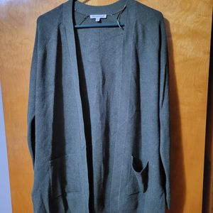 Army green pocket cardigan